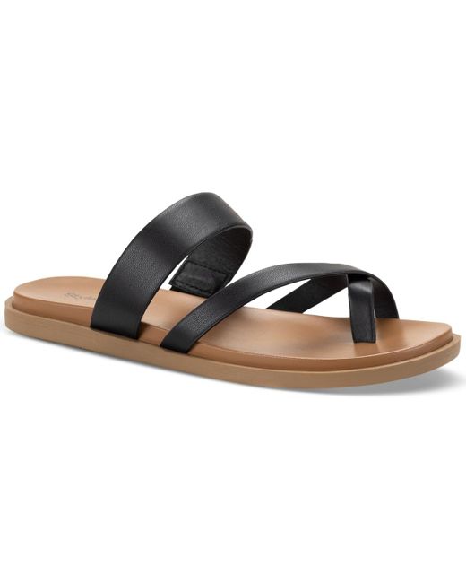 Style & Co. Brown Cordeliaa Slip-on Strappy Flat Sandals