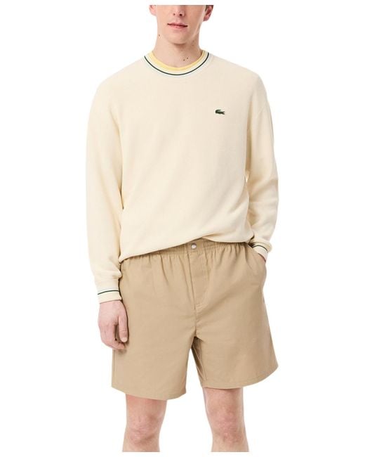 Lacoste Natural Relaxed-fit Drawcord Shorts for men