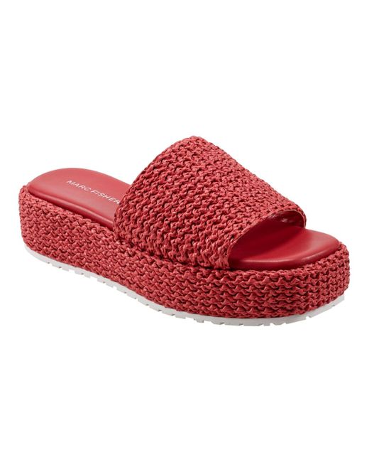 Marc Fisher Red Pais Slip-on Square Toe Casual Sandals