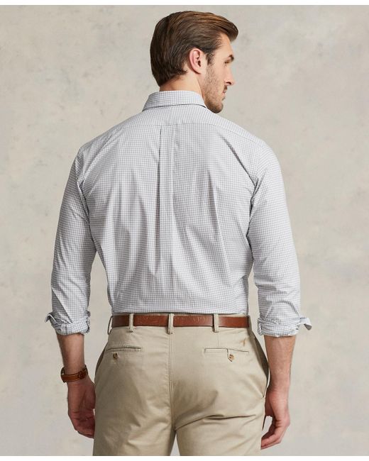 Polo Ralph Lauren Natural Big & Tall Plaid Stretch Poplin Shirt for men