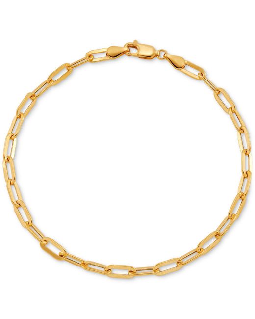 Macy's Paperclip Link Chain Ankle Bracelet In 10k Gold, Created For in