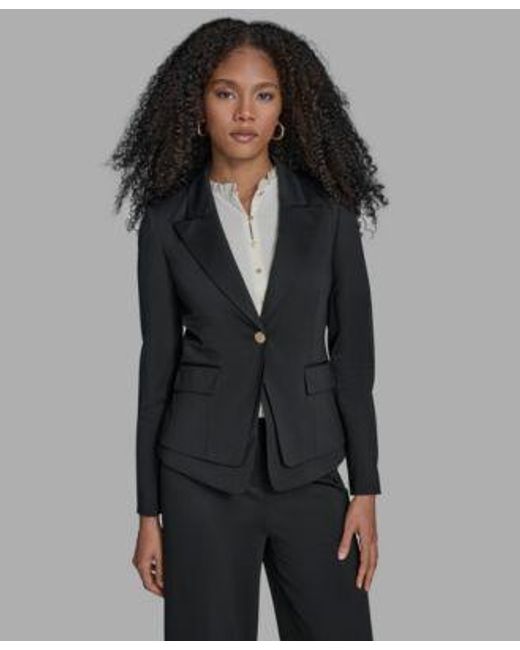 BCBGMAXAZRIA Black One-button Layering Jacket