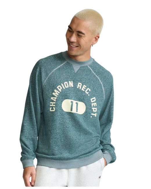 Champion Green Yearbook Raglan Sleeve Logo Graphic Sweatshirt for men