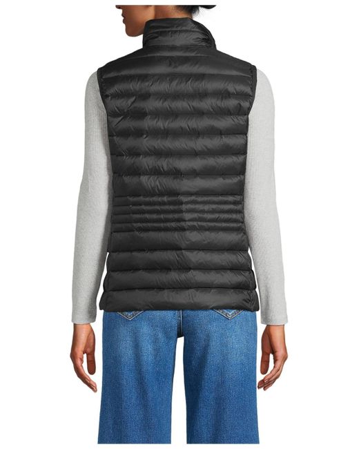 Lands' End Black Petite Wanderweight Packable Down Vest