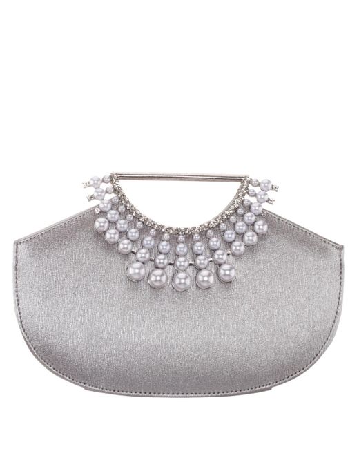 Nina Gray Crystal Encrusted Small Handle Bag