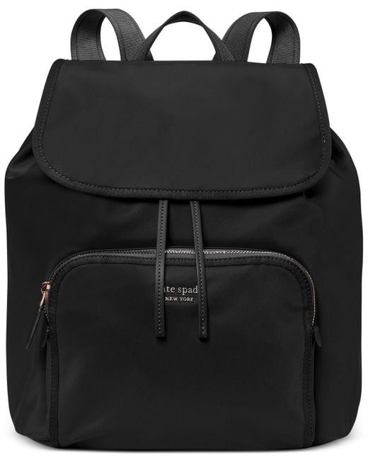 Kate Spade Synthetic Sam The Little Better Nylon Medium Flap Backpack in Black Lyst
