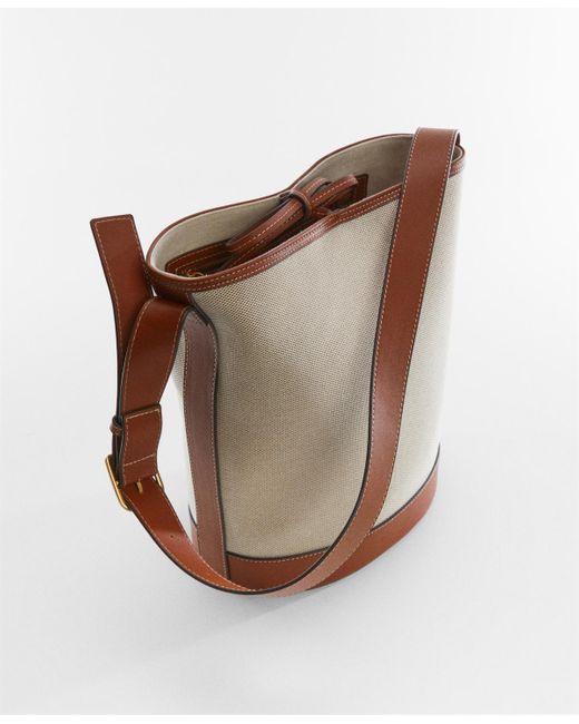 Mango Combined Bucket Handbag in Brown Lyst