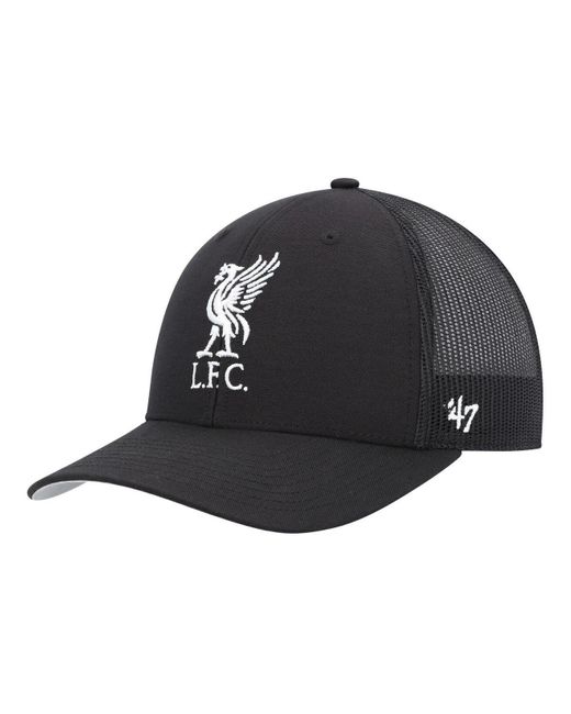 47 Brand Black Liverpool Trucker Adjustable Hat for men