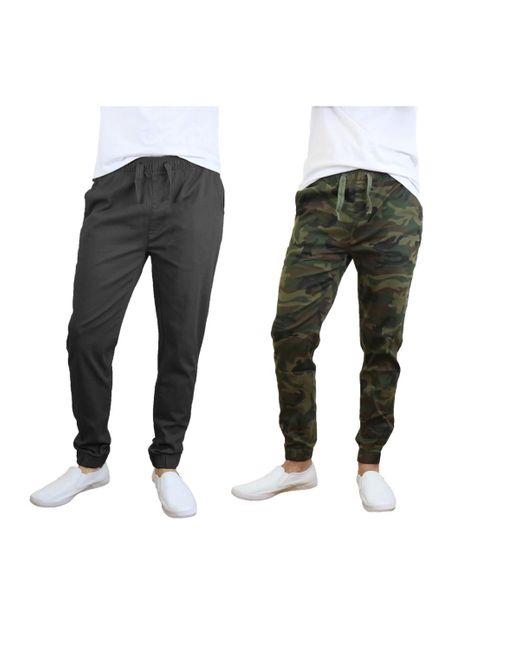 Galaxy By Harvic Basic Stretch Twill joggers in Blue for Men Lyst