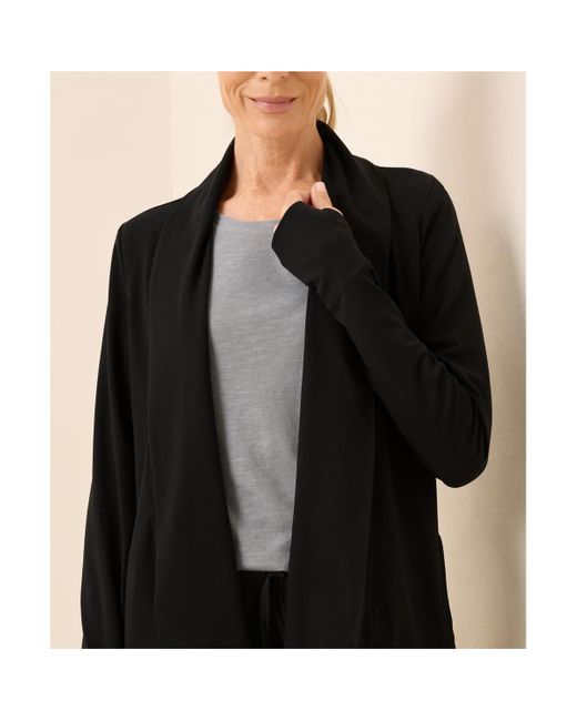 Pact Black Luxe Stretch Jersey Swing Cardigan