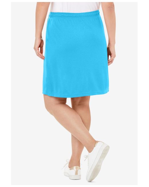 Woman Within Blue Plus Size Within Sport Knit Skort