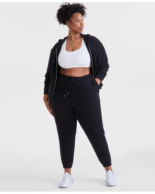 ID Ideology Black Plus Size Relaxed Soft-touch joggers