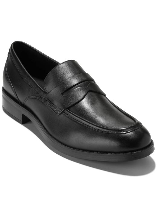 Cole Haan Black Newmark Grand Penny Round Toe Loafers for men