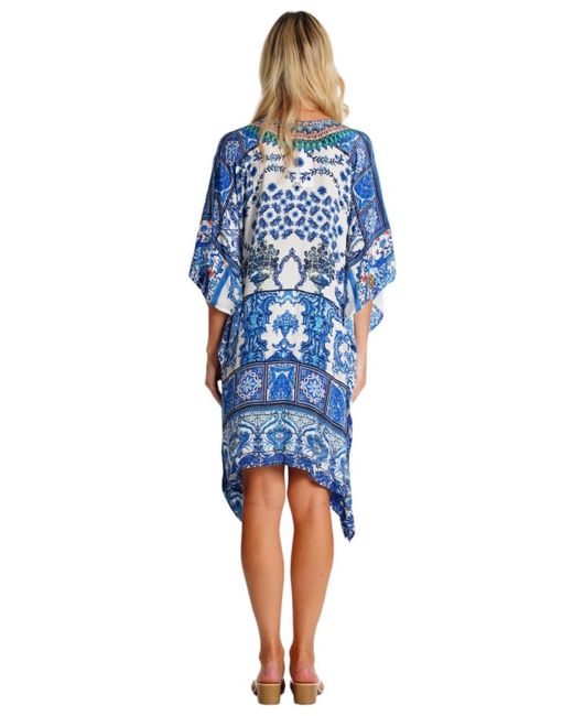 La Moda Clothing Blue Short Regular Kaftan