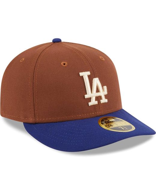 KTZ Brown Los Angeles Dodgers Tiramisu Low Profile 59fifty Fitted Hat for men