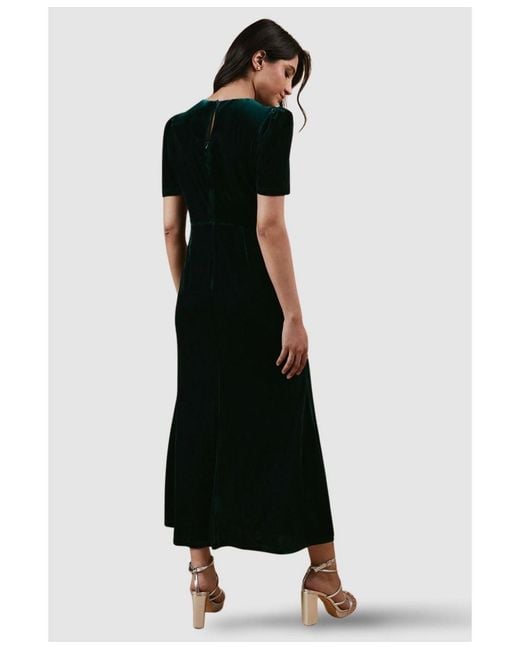 Oasis Black Occasion Velvet Bow Midaxi Dress.