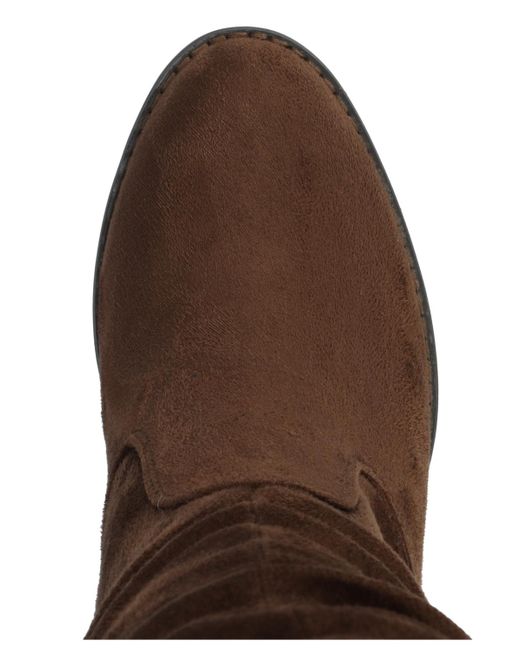 Journee Collection Brown Kaison Stacked Heel Over The Knee Boots