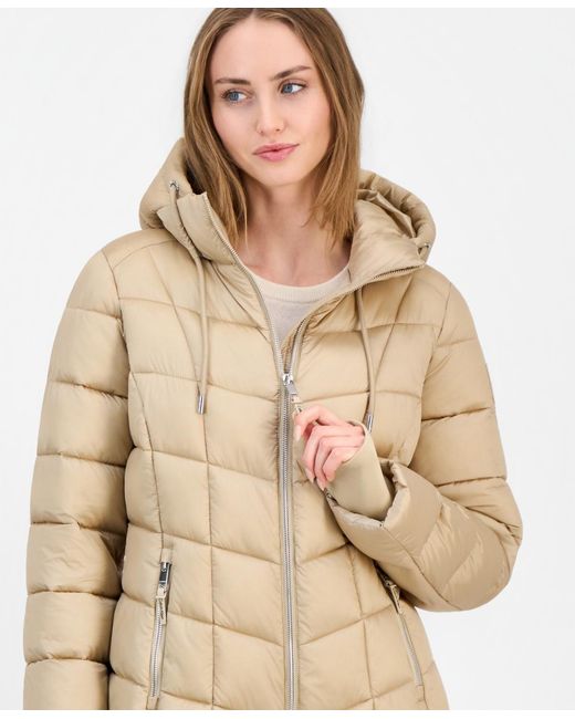 Calvin Klein Natural Packable Hooded Drawstring Puffer Jacket