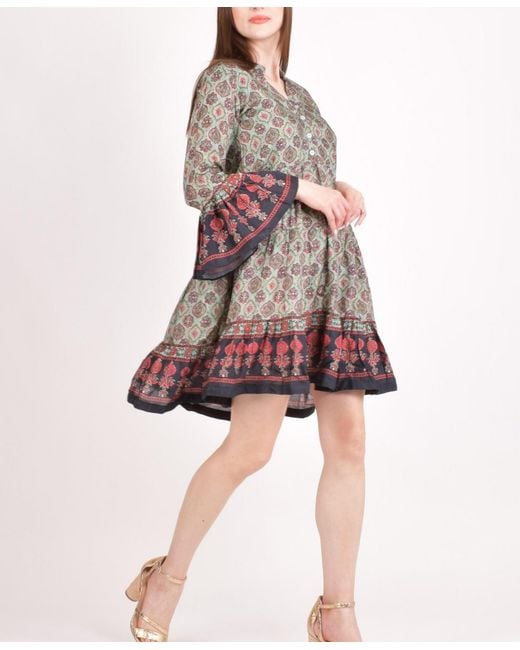 Ras Pink Boho Mini Dress