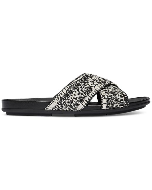 Fitflop Black Gracie Woven Cross Slide Sandals