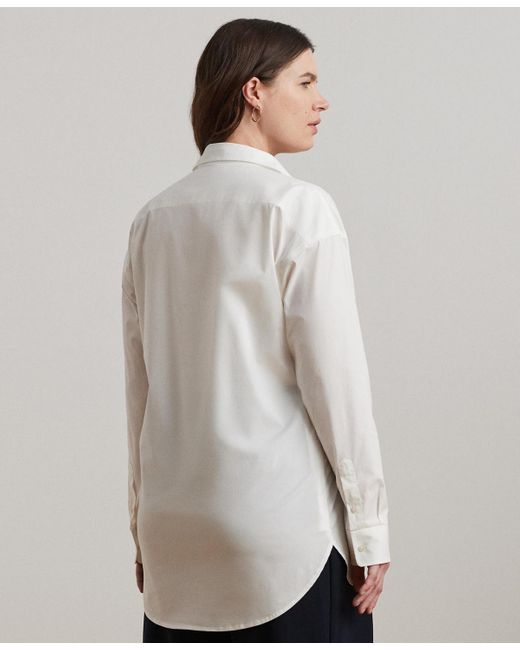 Ralph Lauren Blue Plus Size Long Sleeves Top