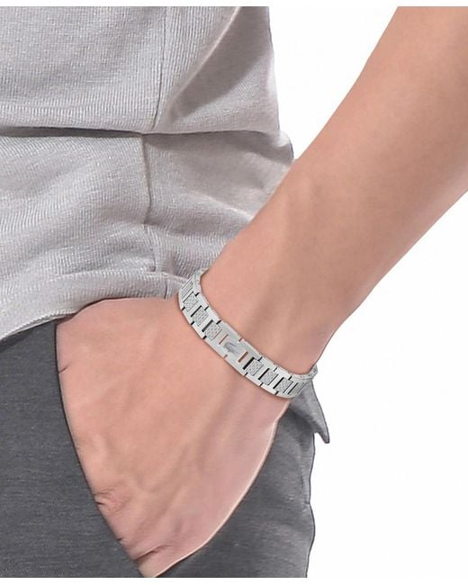 Lacoste Metallic Metropole Silver-tone Stainless Steel Bracelet for men