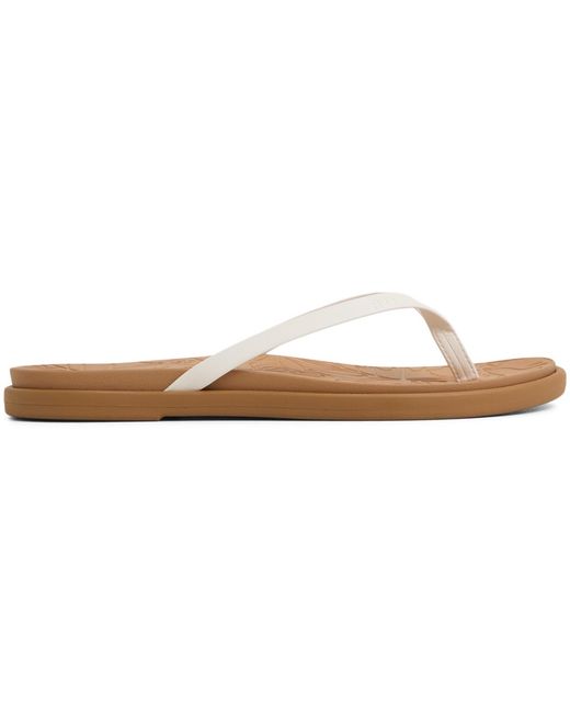Roxy White Calabasas Round Toe Flat Sandals