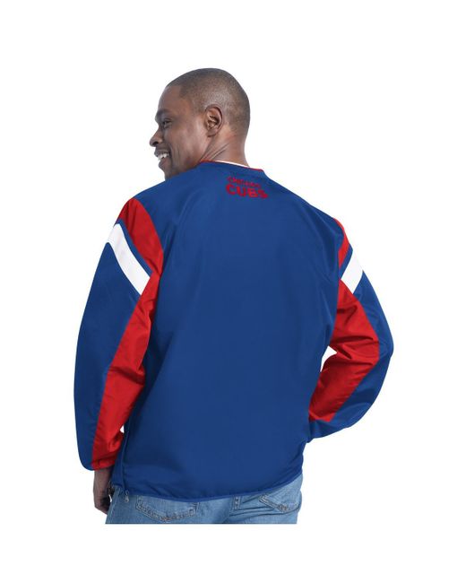 G-III 4Her by Carl Banks Blue Chicago Cubs Double Coverage V-neck Pullover Sweatshirt for men