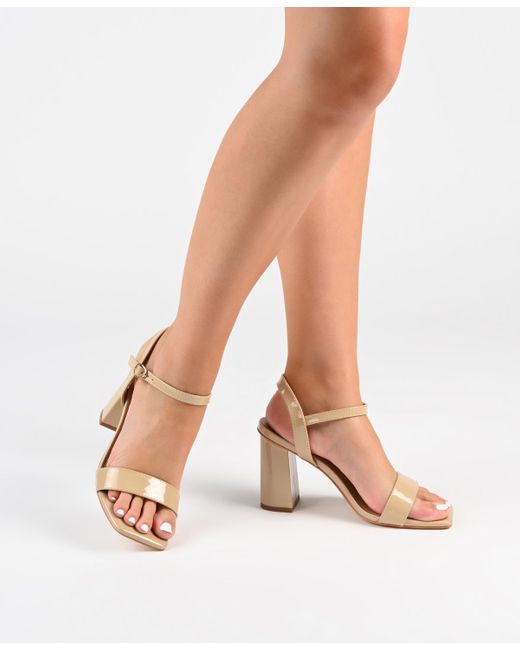 Journee Collection Black Tivona Square Toe Sandals