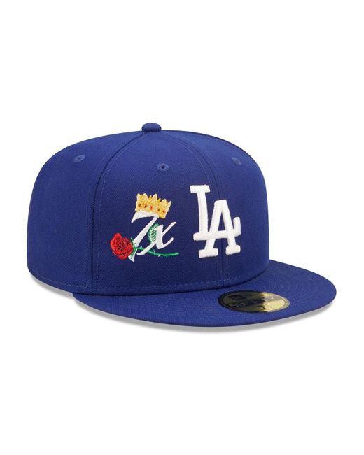 KTZ Synthetic Royal Los Angeles Dodgers 7x World Series Champions Crown 59fifty Fitted Hat in
