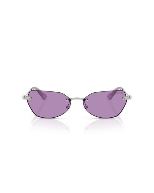 Swarovski Purple Geometric Sunglasses