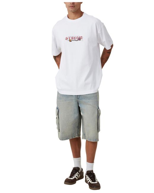 Cotton On White Box Fit Graphic T-shirt for men