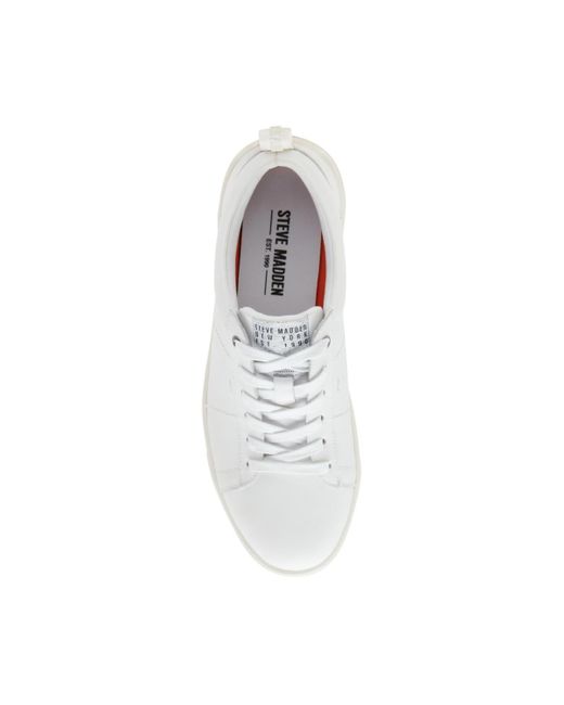 Steve Madden White Nickai Fashion Sneaker for men
