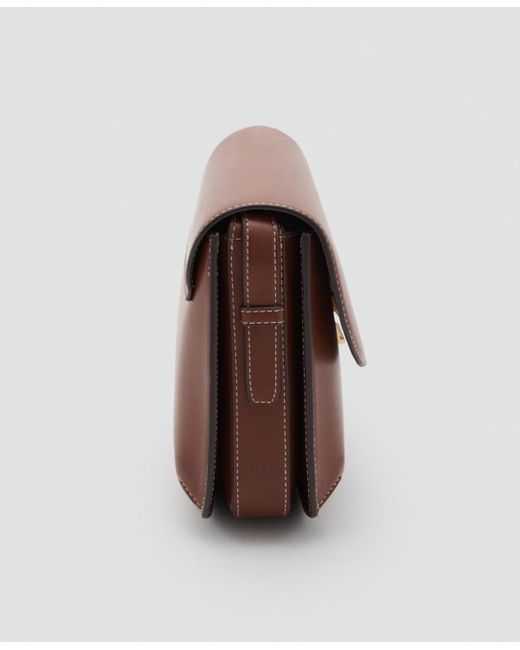 Mango Brown Flap Crossbody Bag