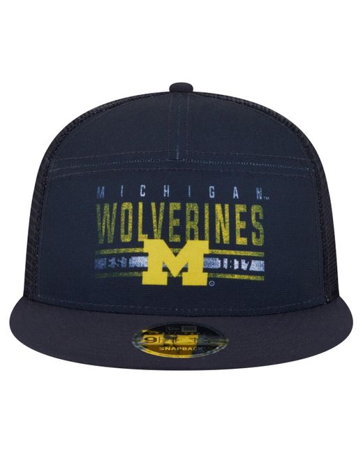 KTZ Blue Michigan Wolverines Split Panel 9fifty Snapback Trucker Hat for men