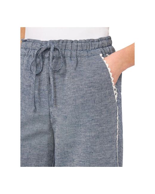 Cece Blue Pull-on Cropped Pants