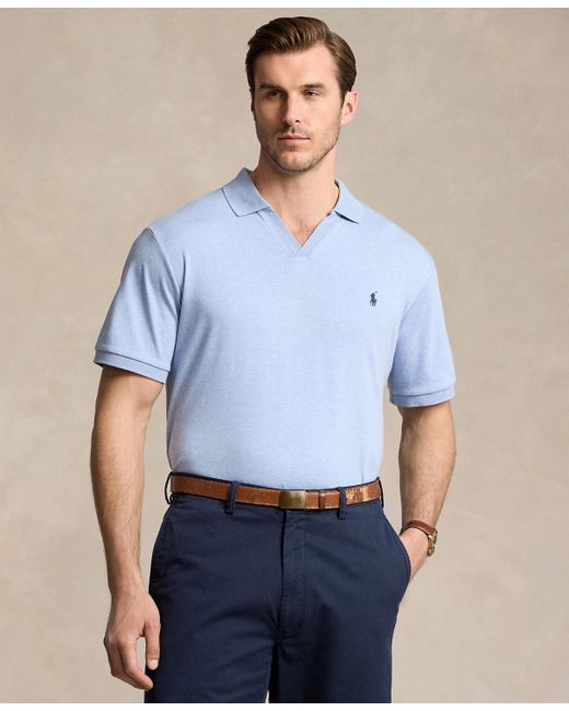 Polo Ralph Lauren Blue Big & Tall Cotton Interlock Johnny-collar Polo Shirt for men