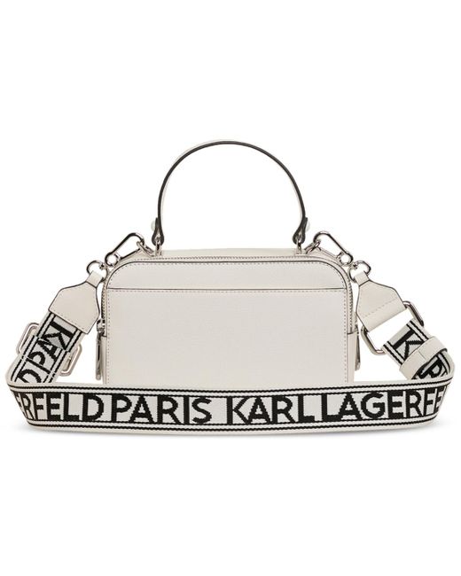 Karl Lagerfeld Metallic Simone Karl Leather Small Camera Crossbody