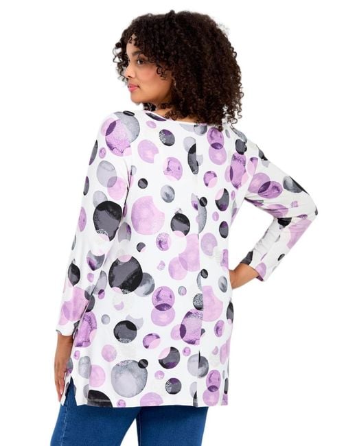 Avenue White Plus Size Leisure Button Tunic