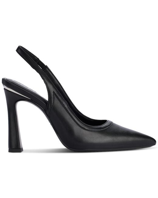 DKNY Black Cinette Slingback Pumps