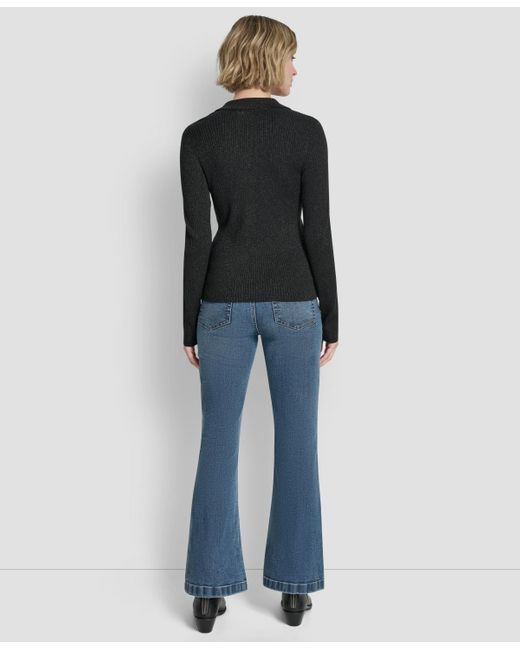 DKNY Black Ribbed Long-sleeve Sweater