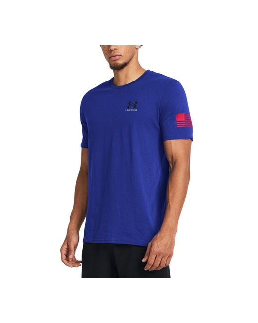 Under Armour Blue Relaxed Fit Freedom Logo Short Sleeve T-shirt for men