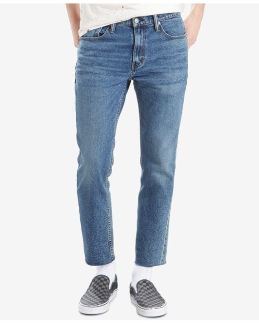 Levi's Blue Men's 511tm Slim-fit Cropped Raw-hem Jeans for men