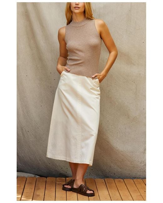 Crescent Natural Jimena Flare Midi Skirt