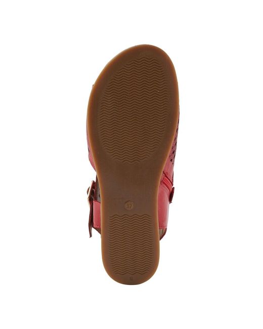 Spring Step Red Covington Gladiator Flat
