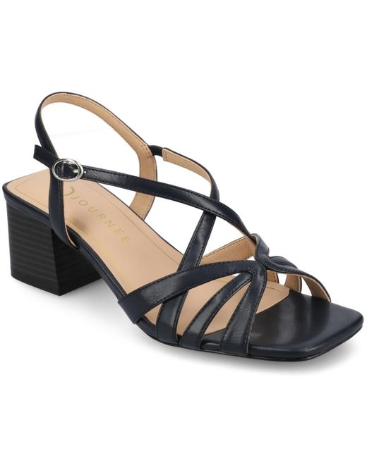 Journee Collection Black Shyla Block Heel Dress Sandals