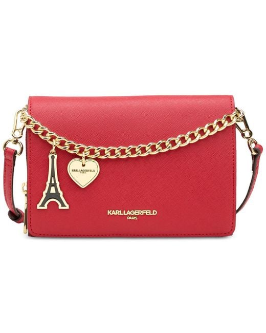 Karl Lagerfeld Red Gifting Faux Leather Crossbody