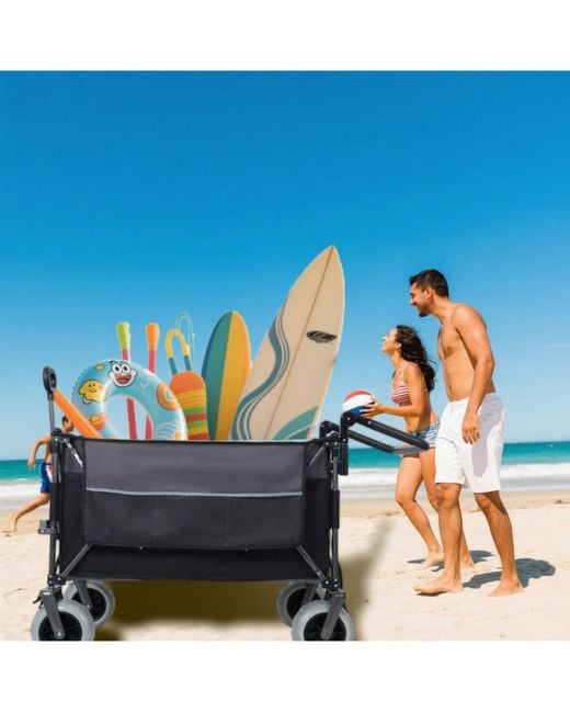 Mountaintop Black Multi-functional Push-pull Folding Wagon Cart
