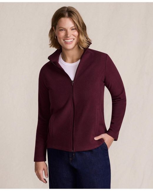 Lands' End Purple Plus Size Anyweather Fleece Full Zip Jacket