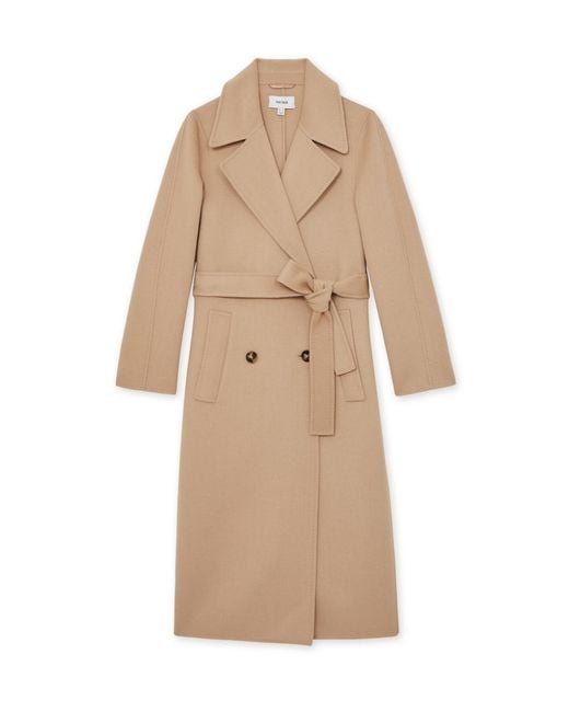 Reiss Natural Double-breasted Blindseam Wool-blend Coat